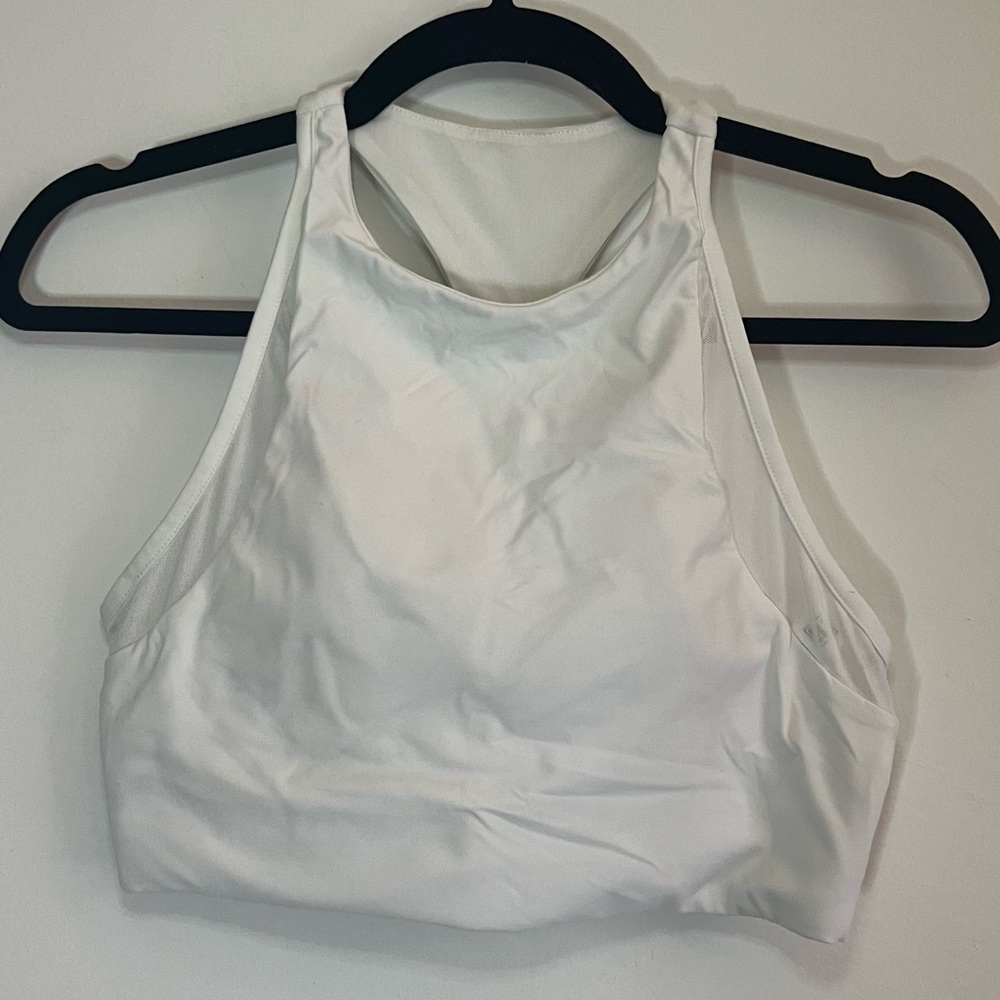 FILA Women's Uplift T-Back Sports Bra White w/ Removable Pads Size Medium